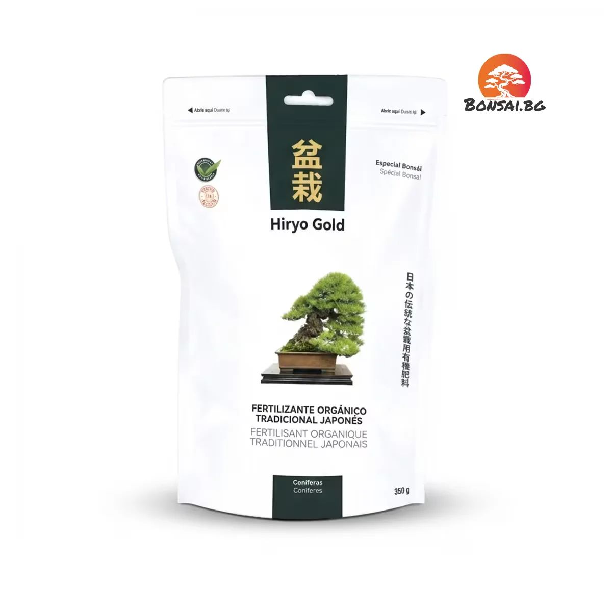 Hiryo Gold Conifers 1kg: Органичен тор за иглолистни с Магнезий (N6-P3-K4+Mg)
